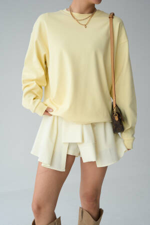 Plain Sweatshirt - Light - Qustyle - Globality Store - Women Clothes Wholesale Turkey