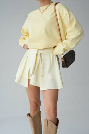 Plain Sweatshirt - Light - Qustyle - Globality Store - Women Clothes Wholesale Turkey