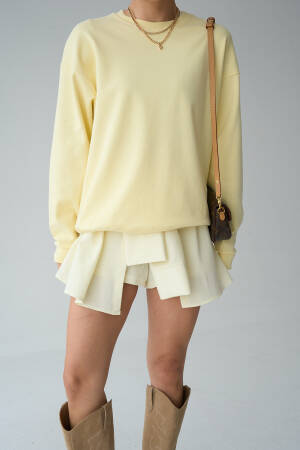 Plain Sweatshirt - Light - Qustyle - Globality Store - Women Clothes Wholesale Turkey
