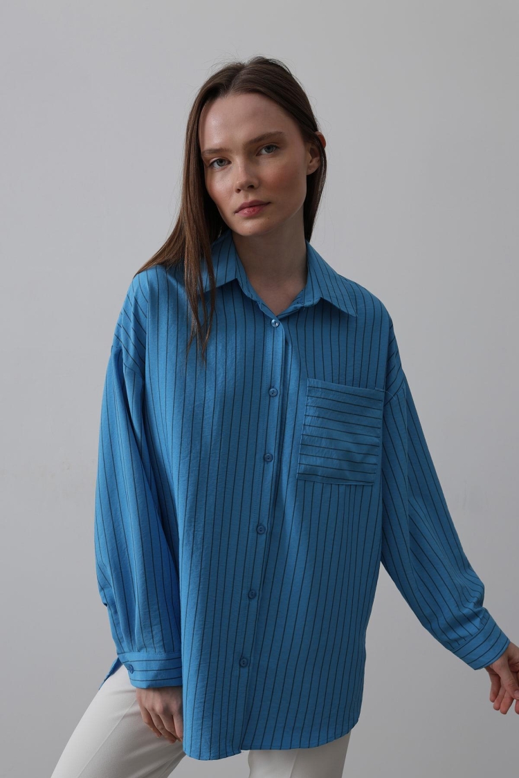 Striped Single Pocket Shirt