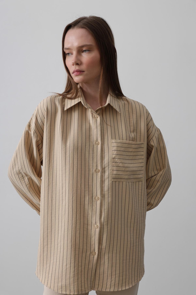 Striped Single Pocket Shirt