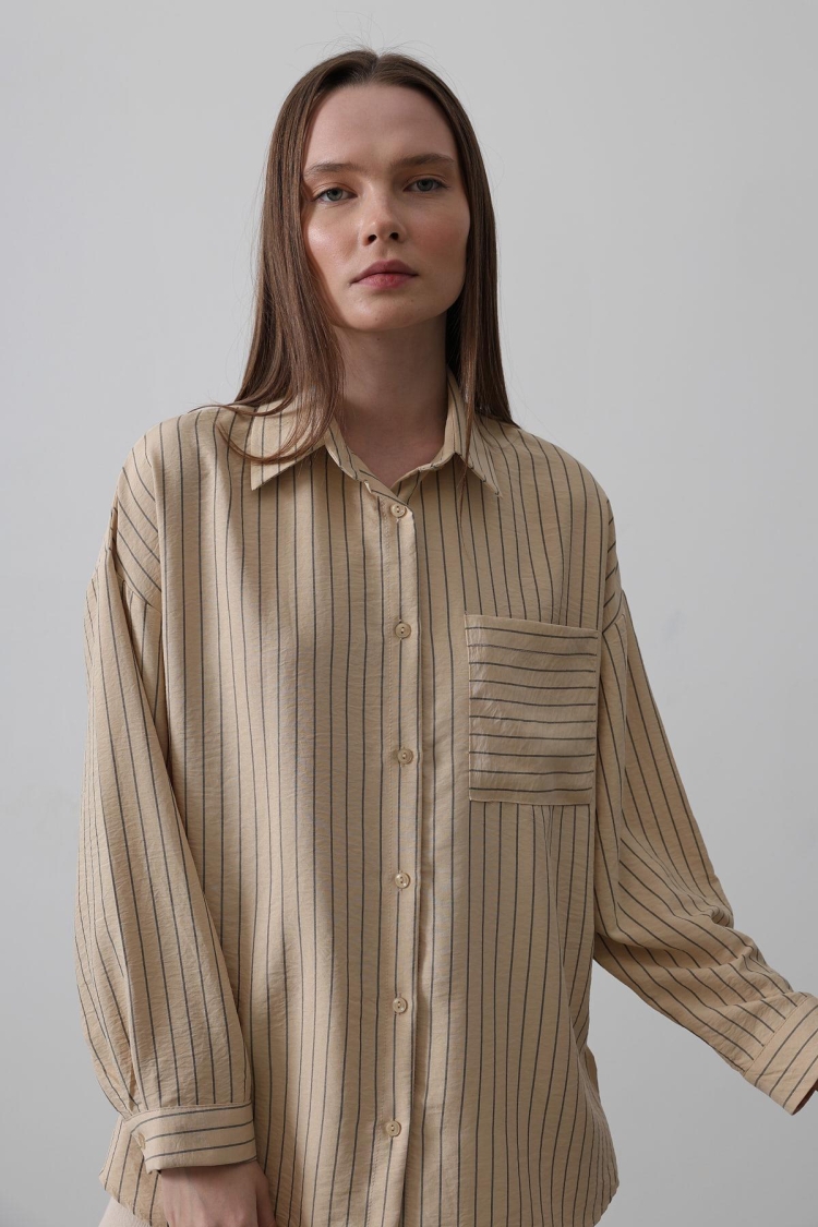 Striped Single Pocket Shirt