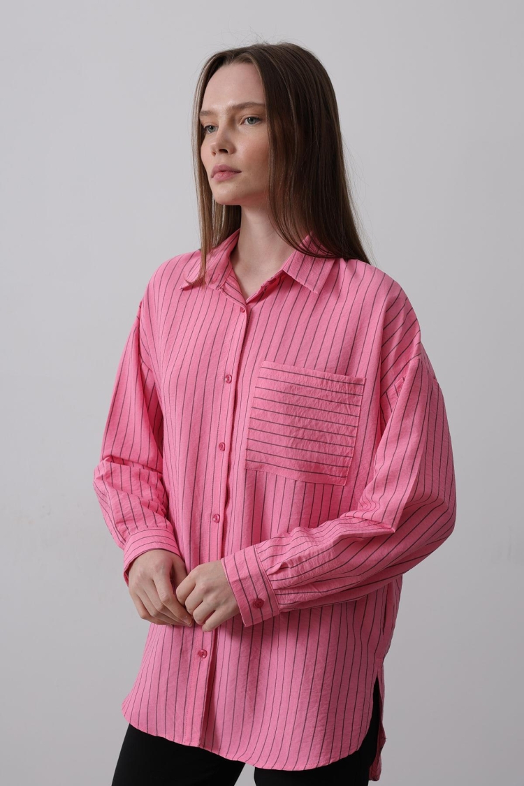 Striped Single Pocket Shirt