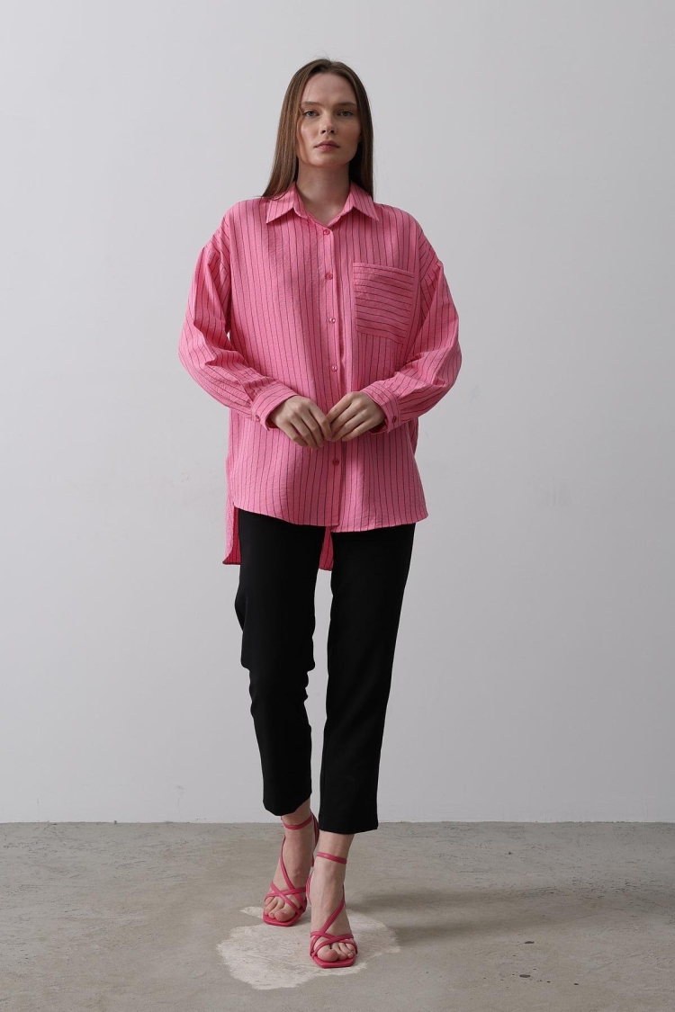 Striped Single Pocket Shirt