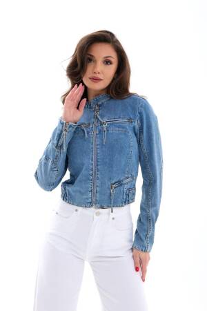 Denim Jacket - Blue - Fame - Globality Store - Women Clothes Wholesale Turkey