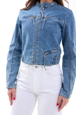 Denim Jacket - Blue - Fame - Globality Store - Women Clothes Wholesale Turkey