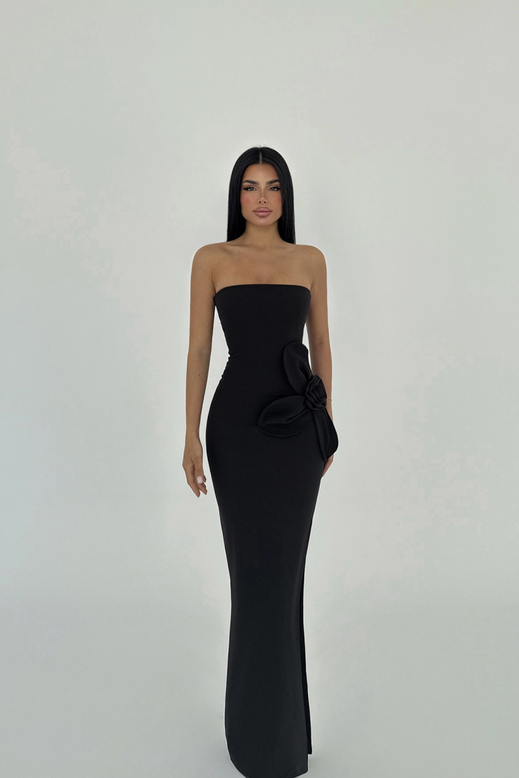 Rose Detail Strapless Dress - Brand: EYYO ATELIER - Women's Clothing Wholesale - Globality Store