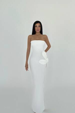 Rose Detail Strapless Dress - Brand: EYYO ATELIER - Women's Clothing Wholesale - Globality Store