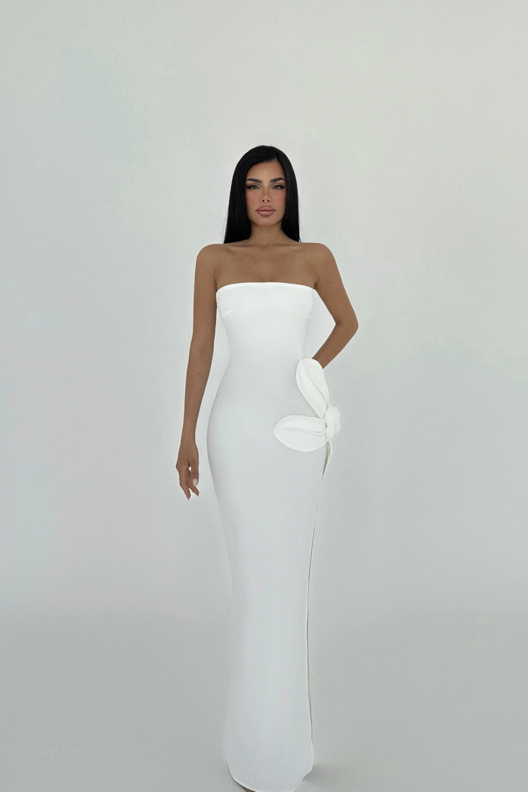 Rose Detail Strapless Dress - Brand: EYYO ATELIER - Women's Clothing Wholesale - Globality Store