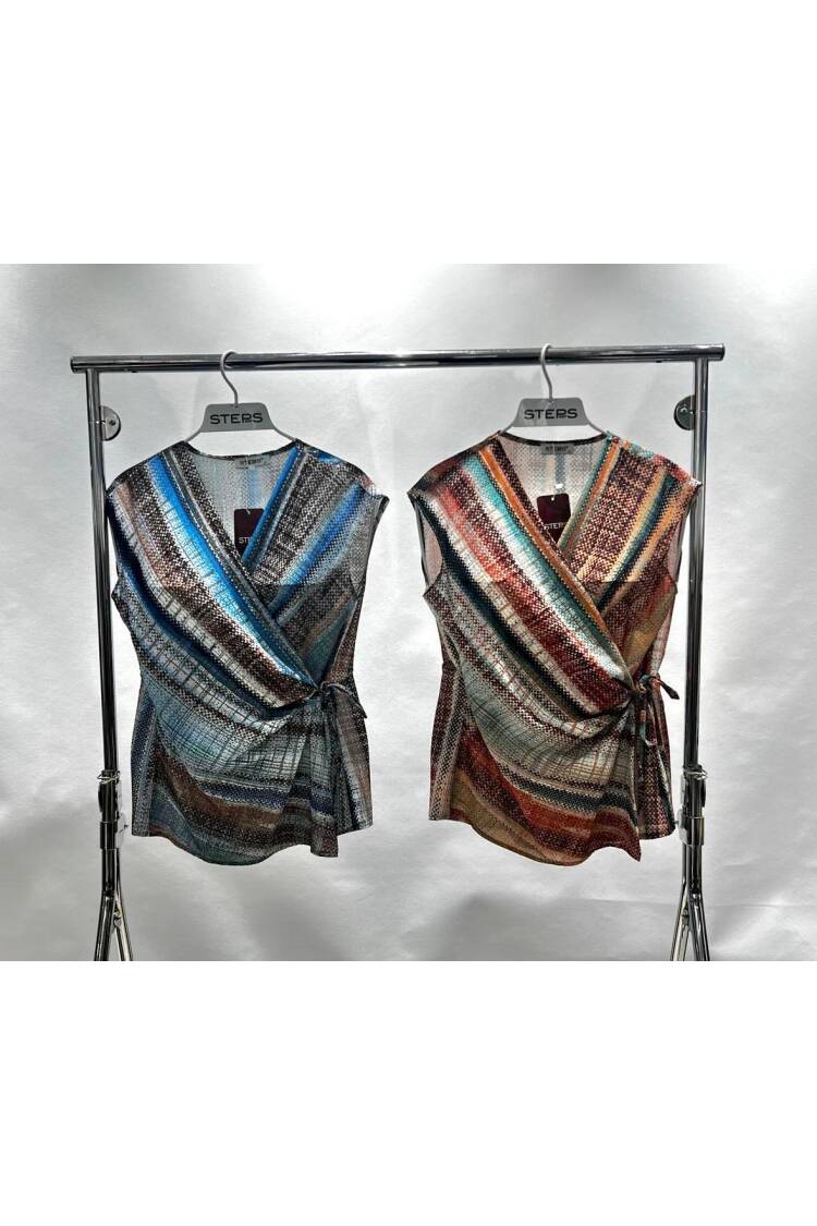 Side Tie Sleeveless Blouse - STEPS - Globality Store - Women Clothes Wholesale Turkey