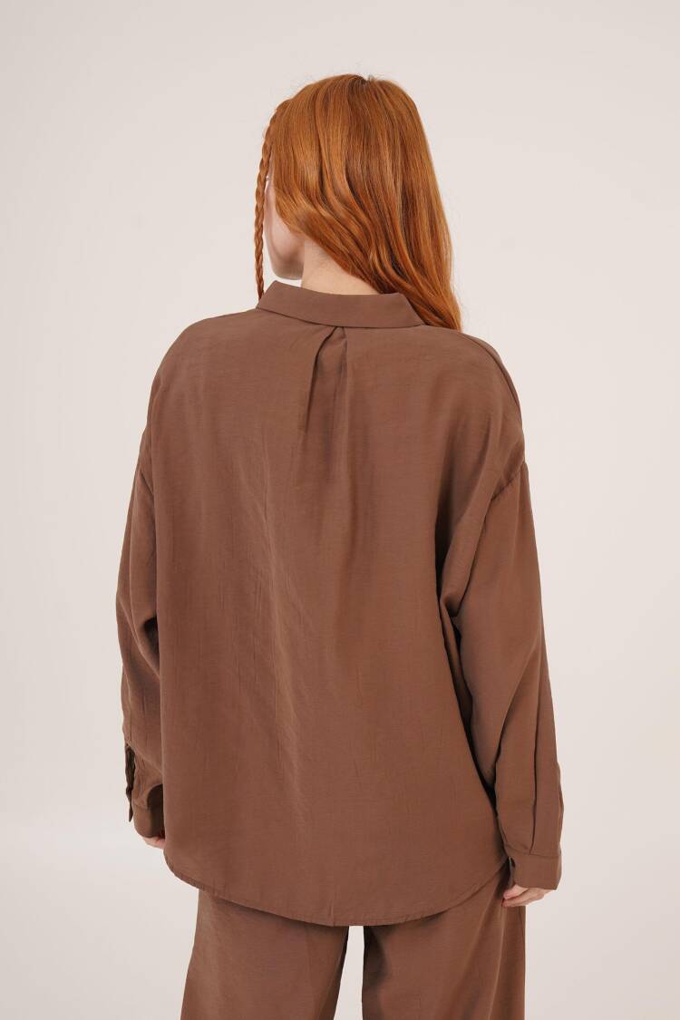 Slap Pattern Low Shoulder Single PocketWholesale Shirt