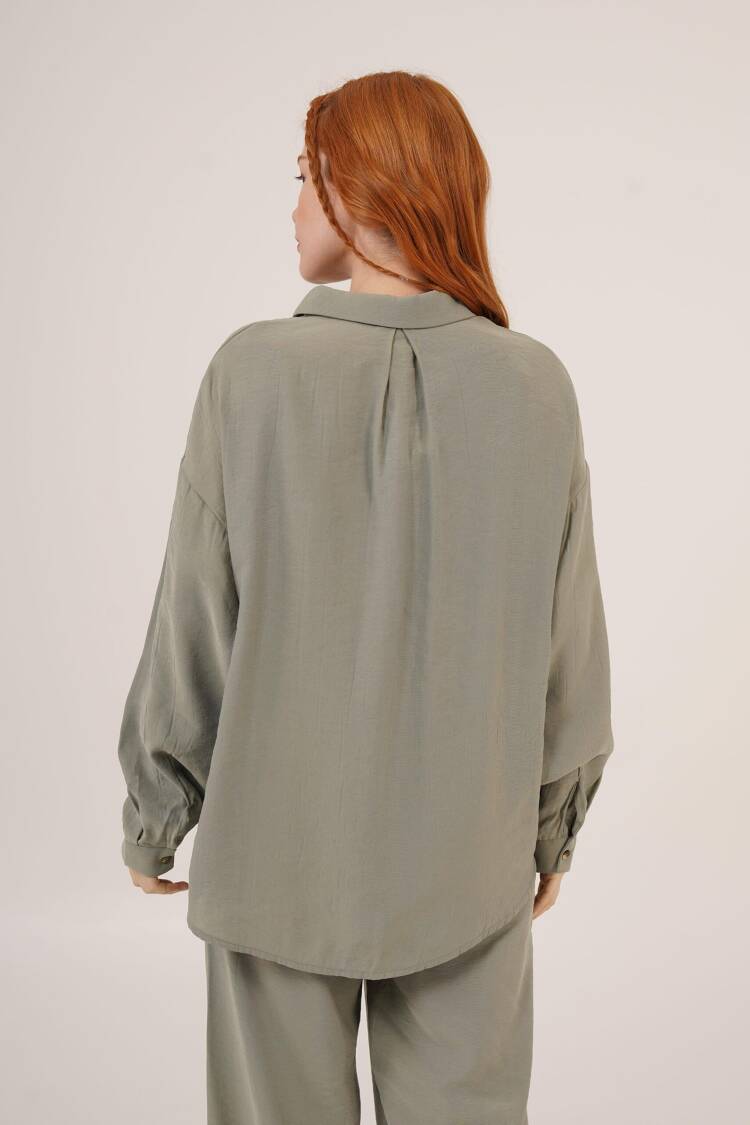 Slash Pattern Low Shoulder One PocketWholesale Shirt
