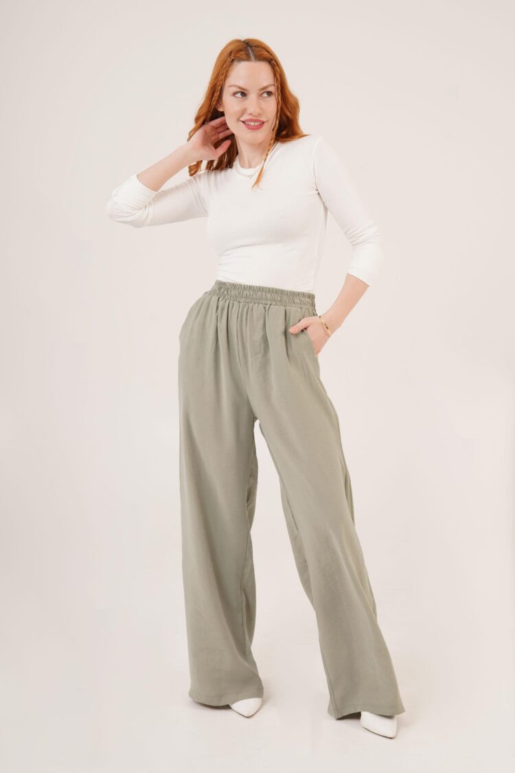 Wholesale Pants With Elastic Waist Double Pockets