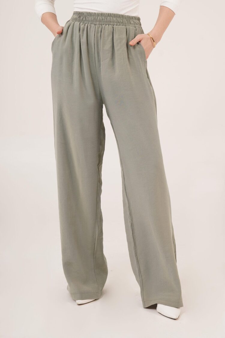 Wholesale Pants With Elastic Waist Double Pockets - Lustrin - Globality Store - Women Clothes Wholesale Turkey