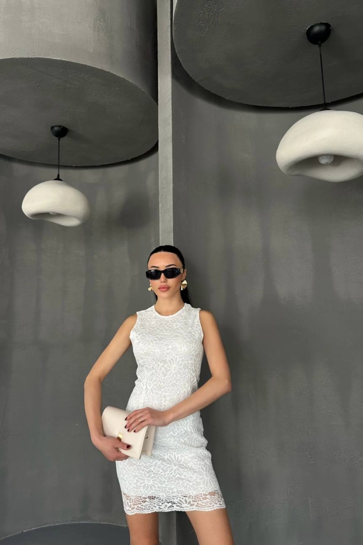 Dress - White - ESPADA - Globality Store - Women Clothes Wholesale Turkey