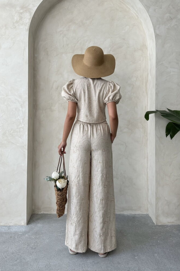 Embroidered Front Tie Blouse