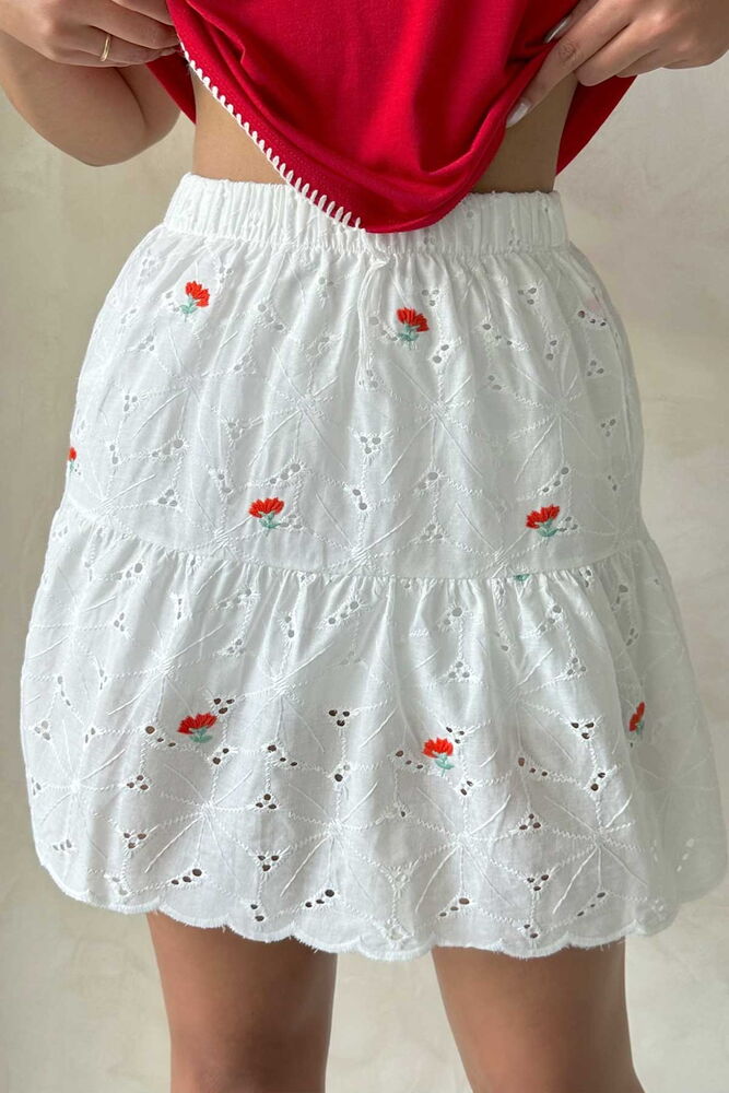 Floral Embroidered Above Knee Wholesale Skirt - Topshow - Globality Store - Women Clothes Wholesale Turkey