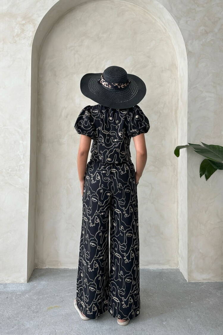 Embroidered Front Tie Blouse