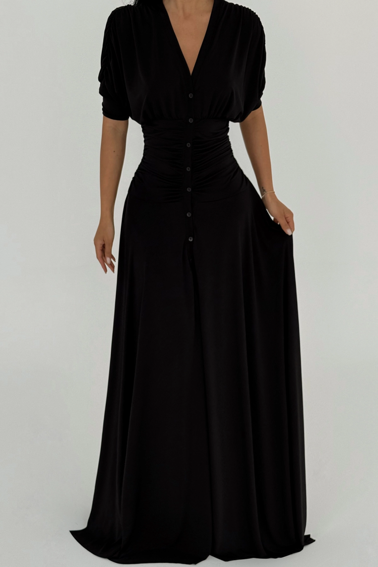 Button Detailed Long Dress