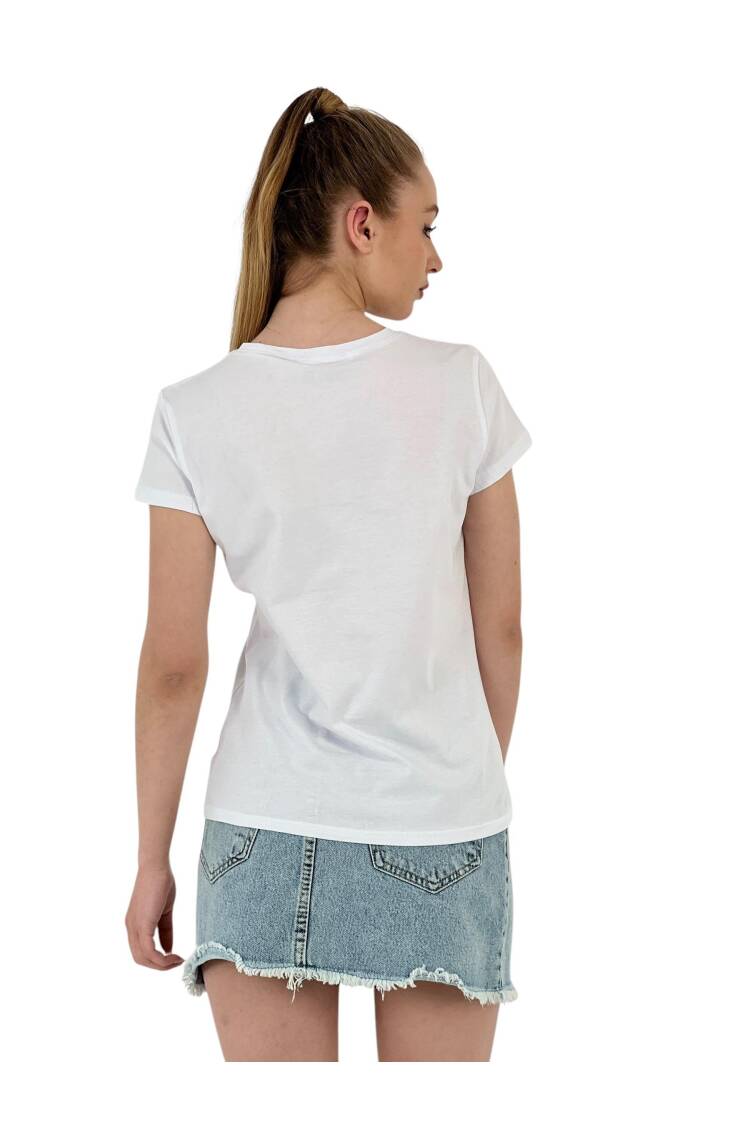 Star Printed Short Sleeve Summer Black T-Shirt