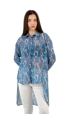 Long Chiffon Shirt - MISS POEM - Globality Store - Women Clothes Wholesale Turkey