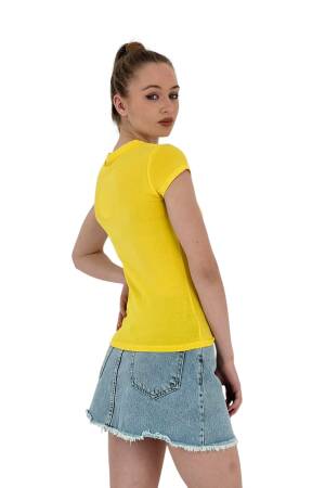 Summer Letter Print Short Sleeve Slim Black T-Shirt - MISS POEM - Globality Store - Women Clothes Wholesale Turkey