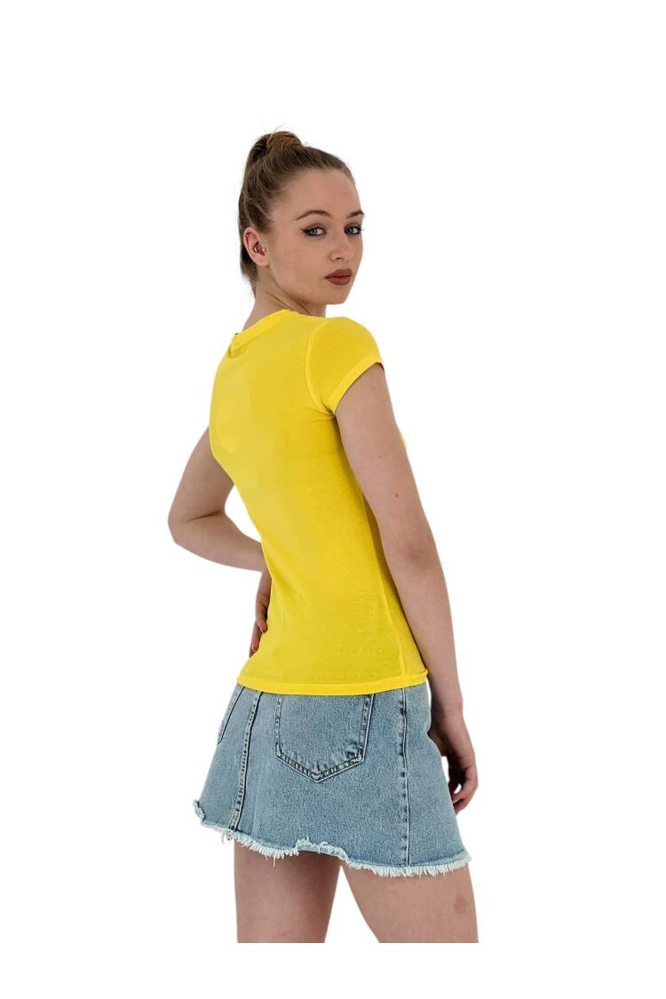 Summer Letter Print Short Sleeve Slim Black T-Shirt - MISS POEM - Globality Store - Women Clothes Wholesale Turkey