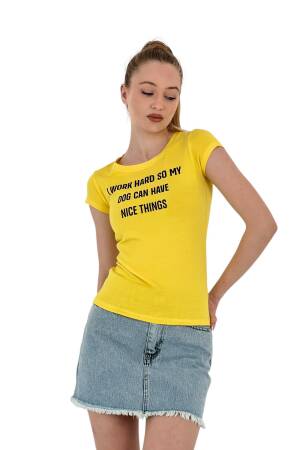 Summer Letter Print Short Sleeve Slim Black T-Shirt - MISS POEM - Globality Store - Women Clothes Wholesale Turkey