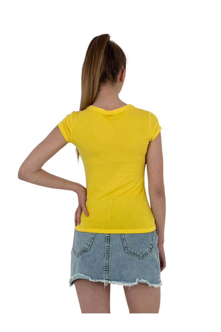 Summer Letter Print Short Sleeve Slim Black T-Shirt