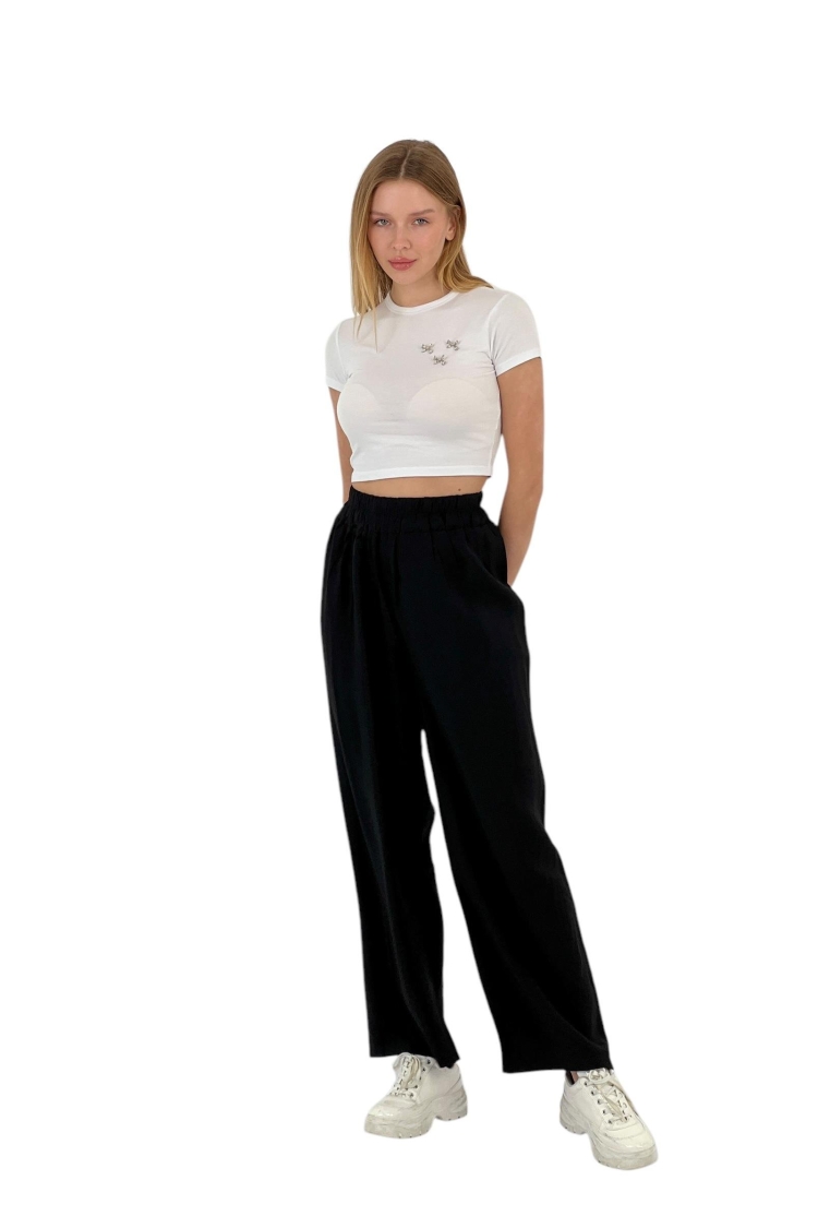 Wide Leg Pocketless Pants - MISS POEM - Globality Store - Women Clothes Wholesale Turkey