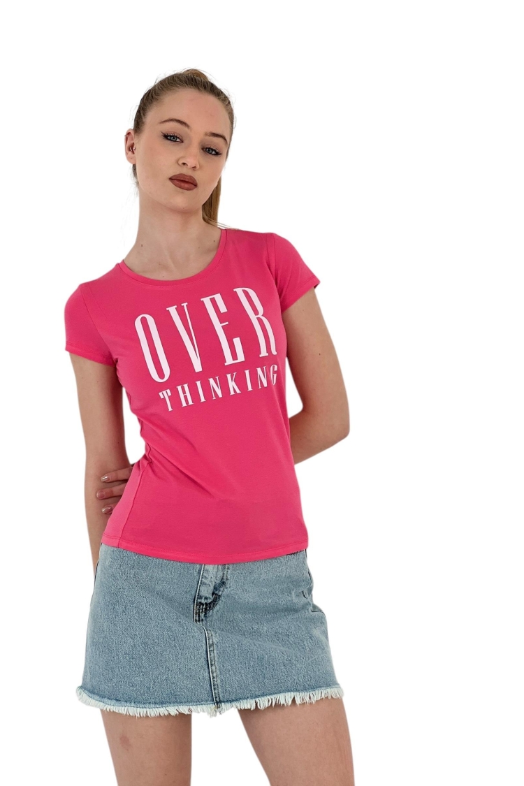 Thinking Printed Short Sleeve SlimT-Shirt
