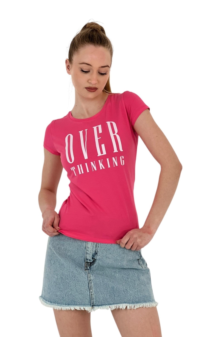 Thinking Printed Short Sleeve SlimT-Shirt