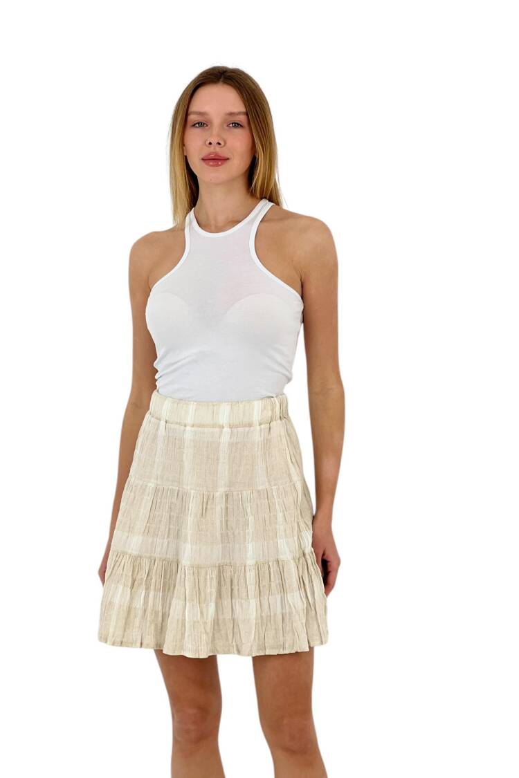 Linen Pleated Skirt
