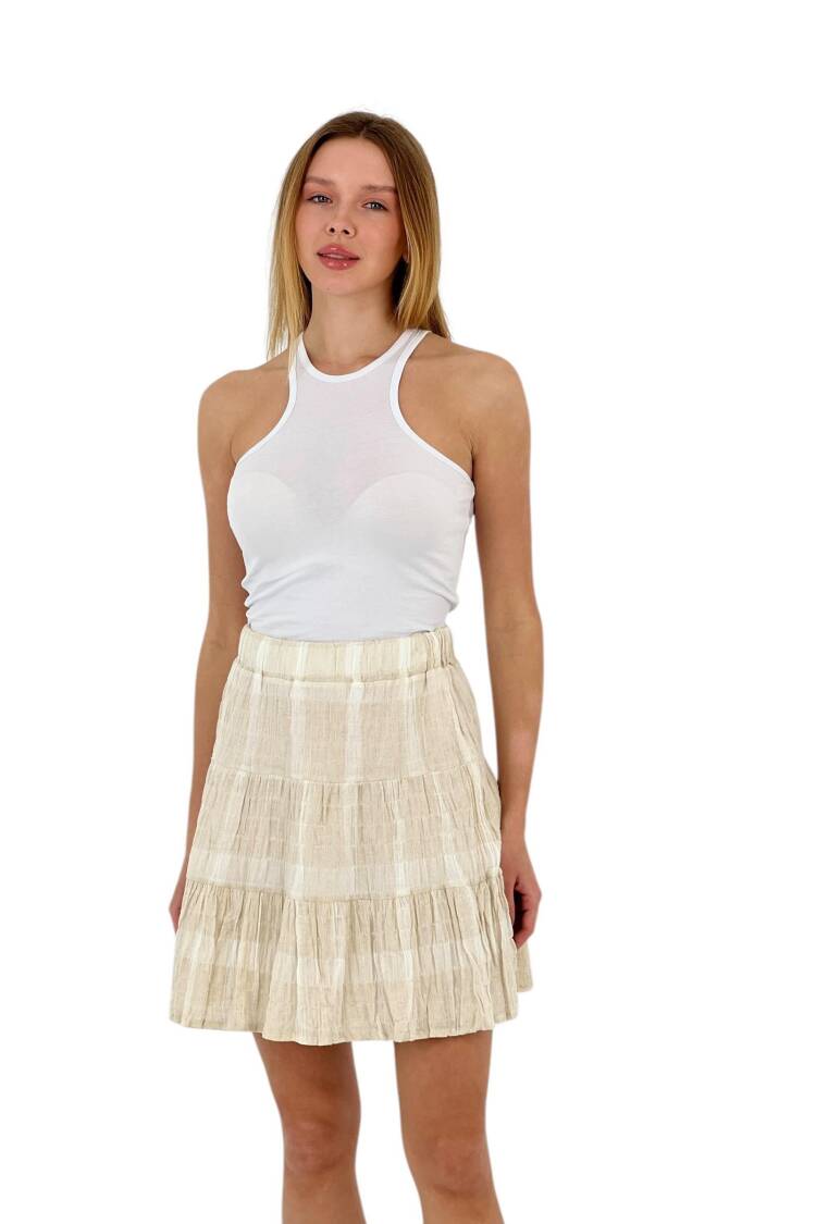 Linen Pleated Skirt