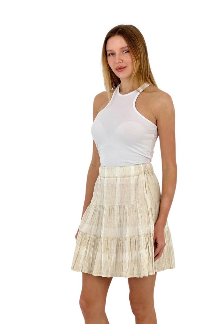 Linen Pleated Skirt