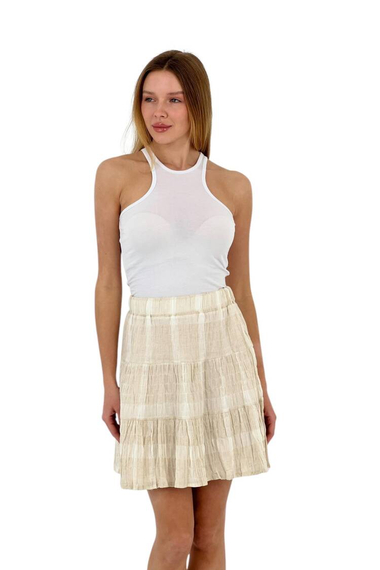 Linen Pleated Skirt