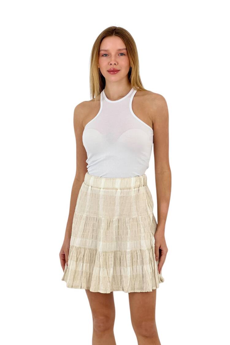 Linen Pleated Skirt