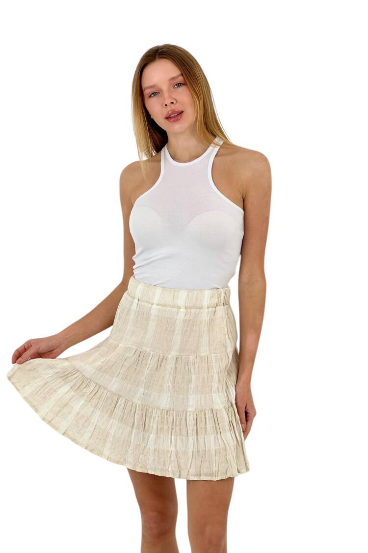 Linen Pleated Skirt