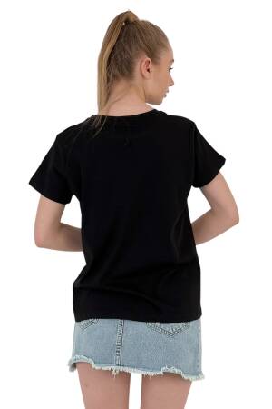 The Moment Printed Black Oversized T-shirt - MISS POEM - Globality Store - Women Clothes Wholesale Turkey