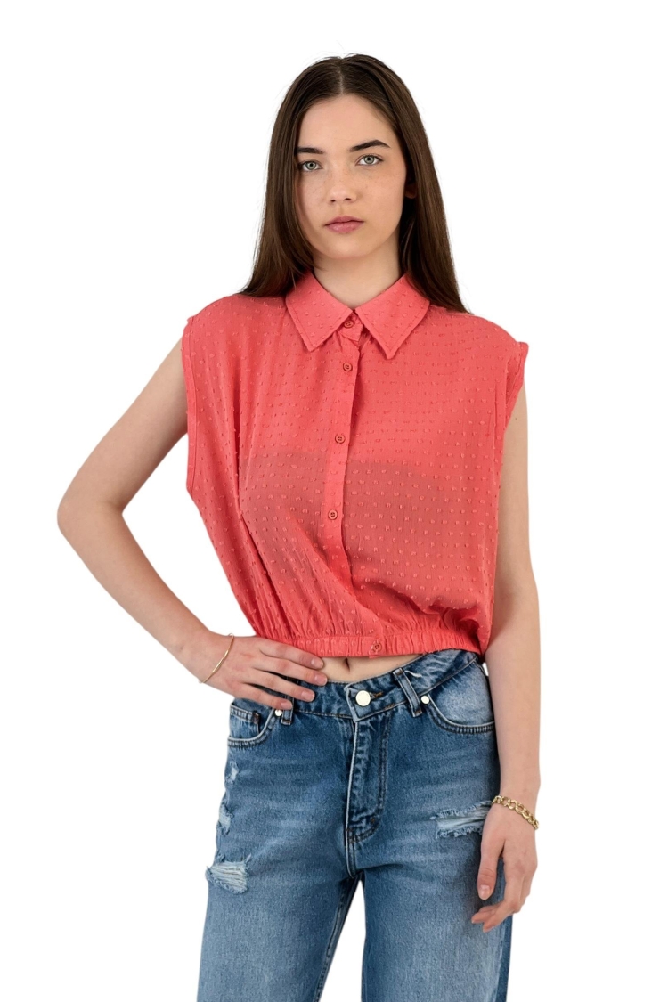 Textured Sleeveless Shirt - Summer Chic