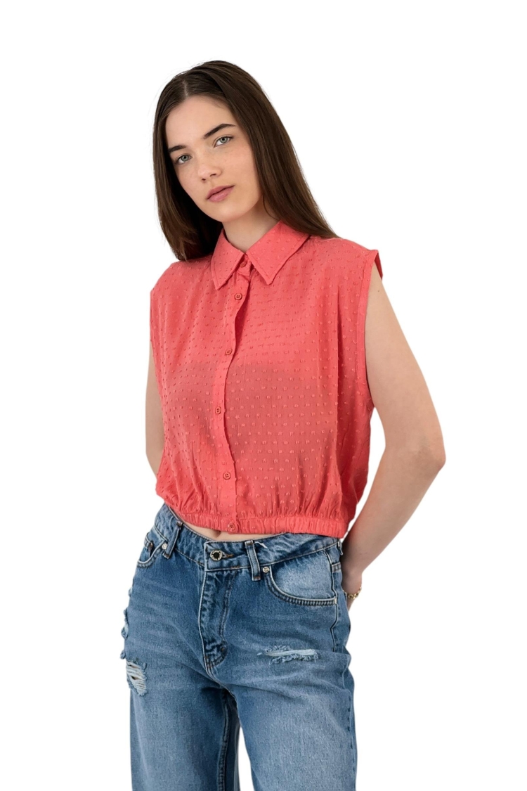 Textured Sleeveless Shirt - Summer Chic