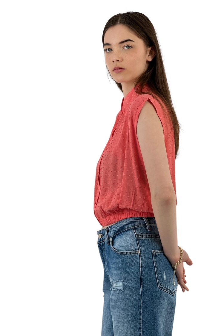 Textured Sleeveless Shirt - Summer Chic
