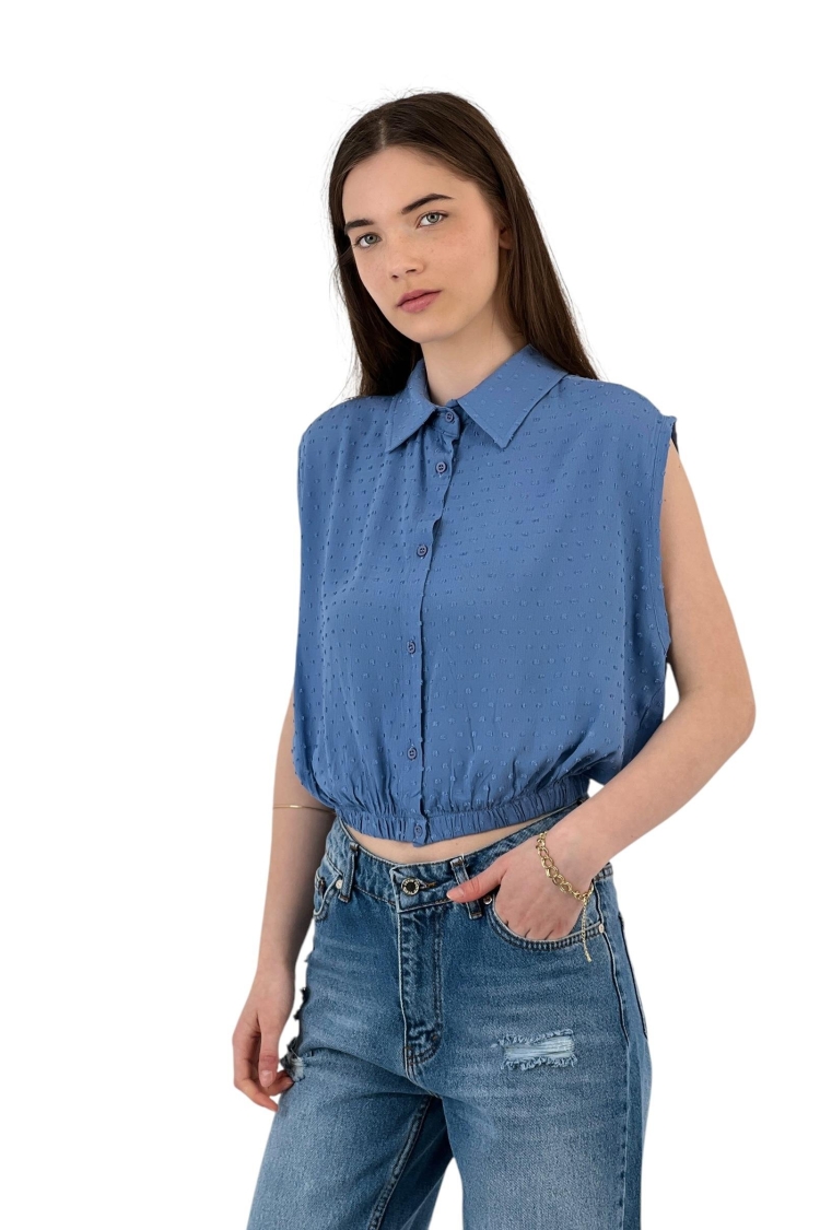 Textured Sleeveless Shirt - Summer Chic