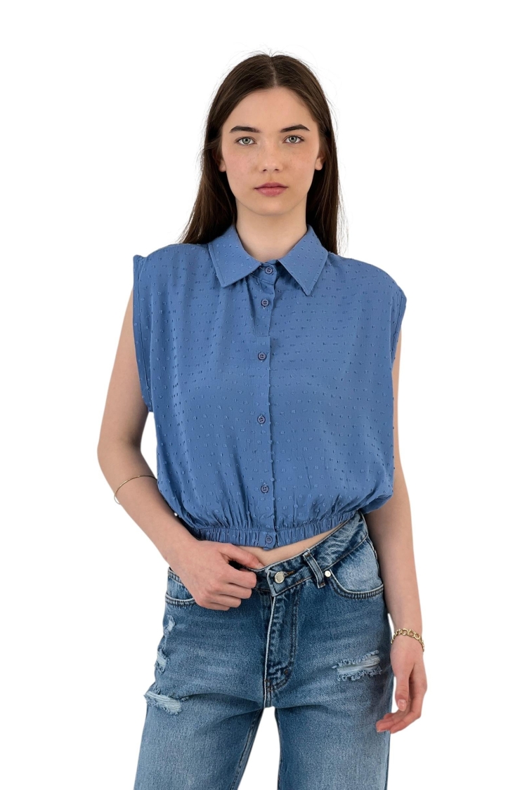 Textured Sleeveless Shirt - Summer Chic