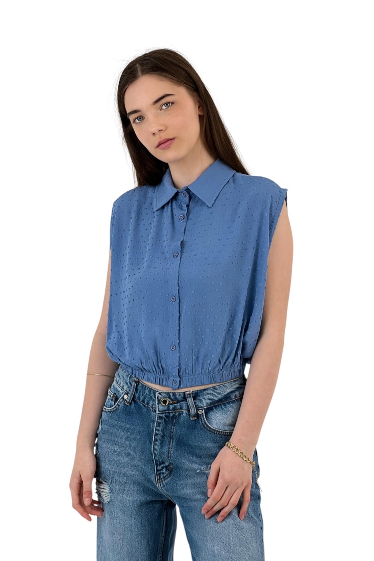 Textured Sleeveless Shirt - Summer Chic