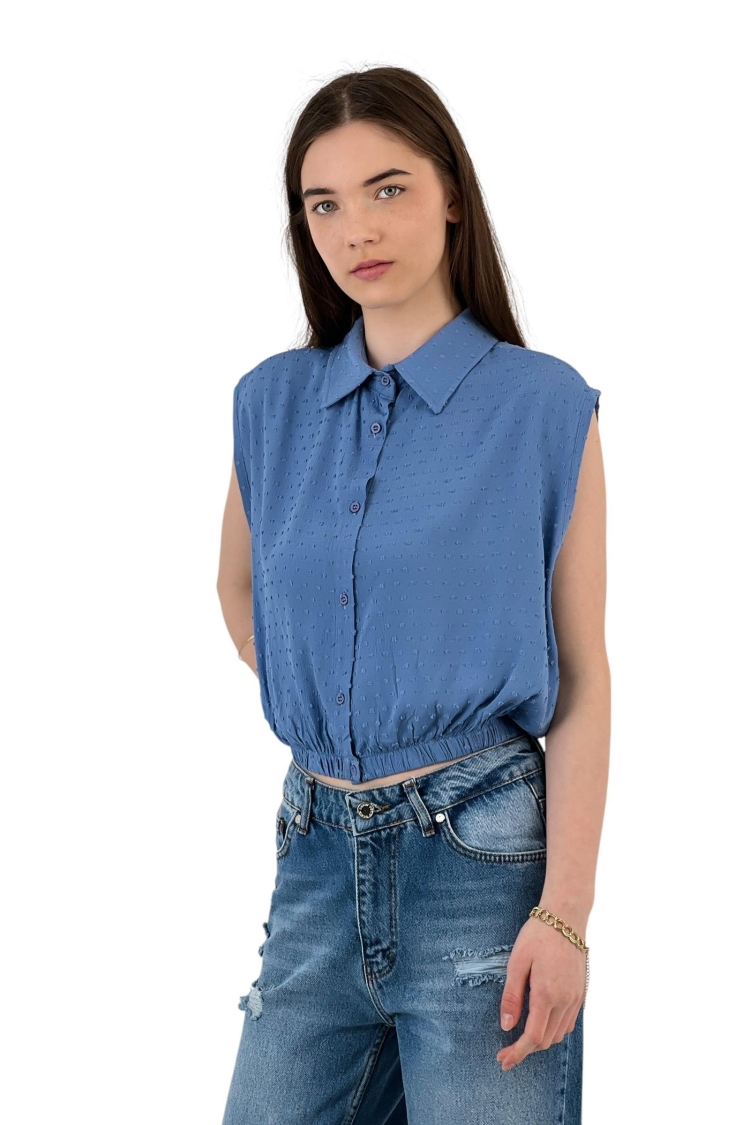 Textured Sleeveless Shirt - Summer Chic