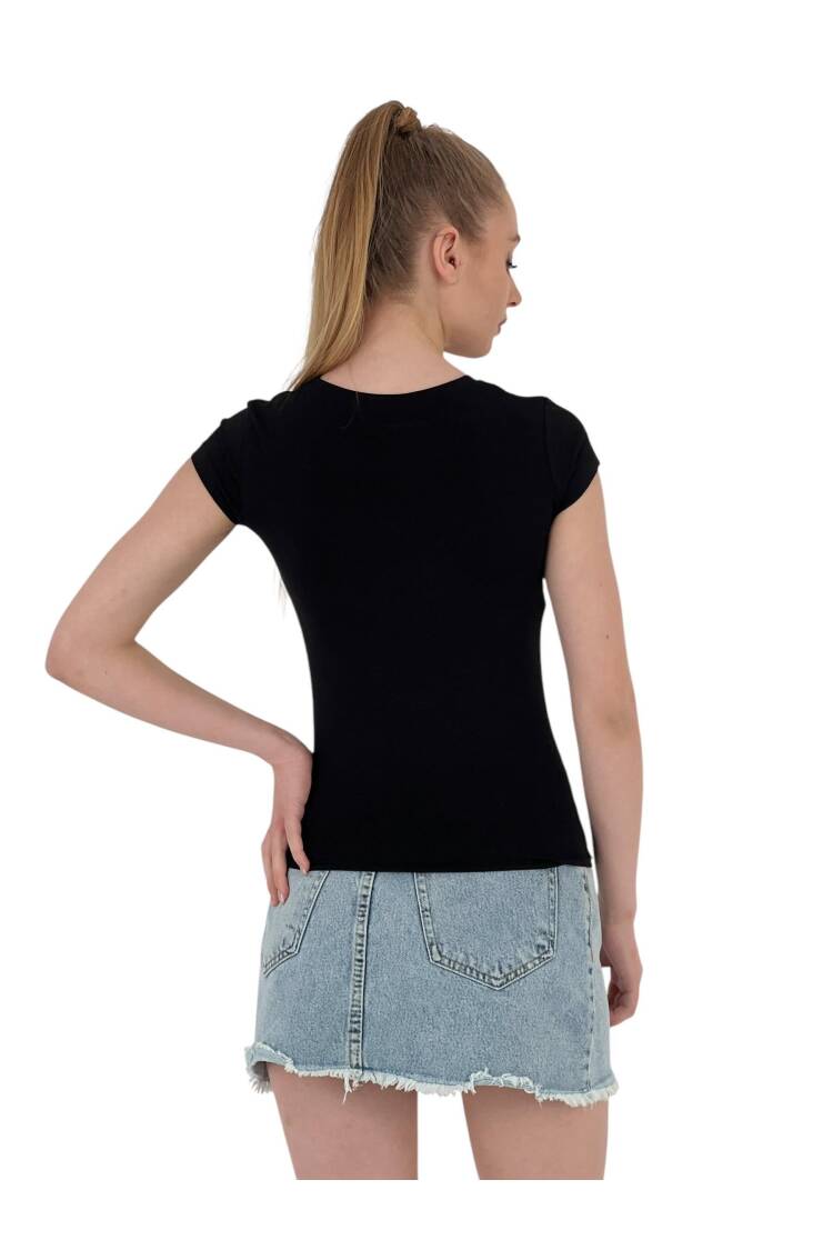 Summer Letter Print Short Sleeve SlimT-Shirt