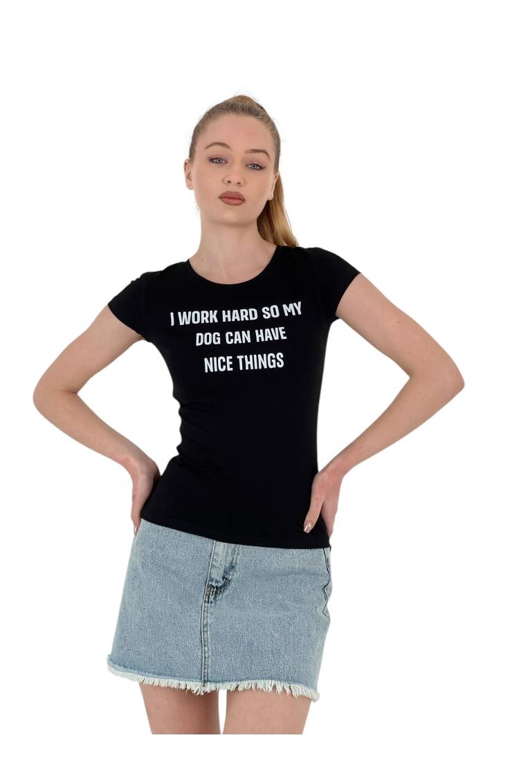 Summer Letter Print Short Sleeve SlimT-Shirt