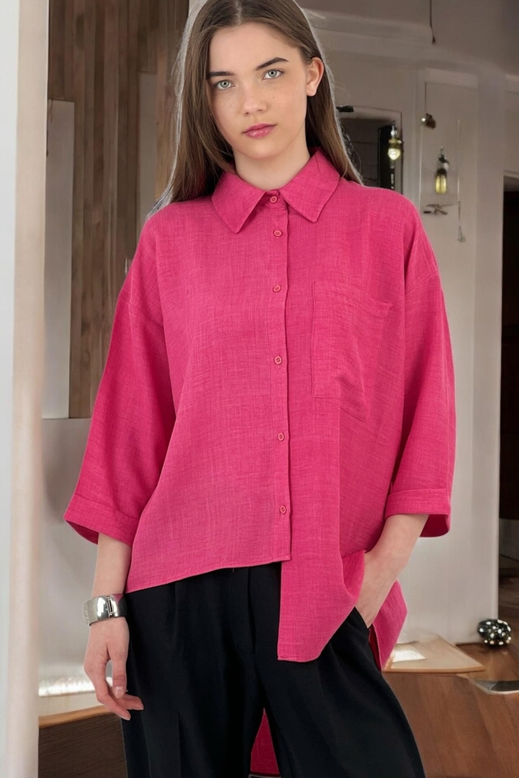 Cutout Draped Shirt - MISS POEM - Globality Store - Women Clothes Wholesale Turkey