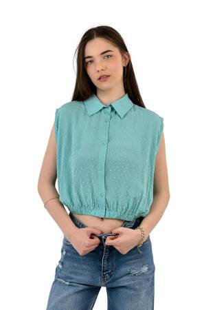 Textured Sleeveless Shirt - Summer Chic - MISS POEM - Globality Store - Women Clothes Wholesale Turkey